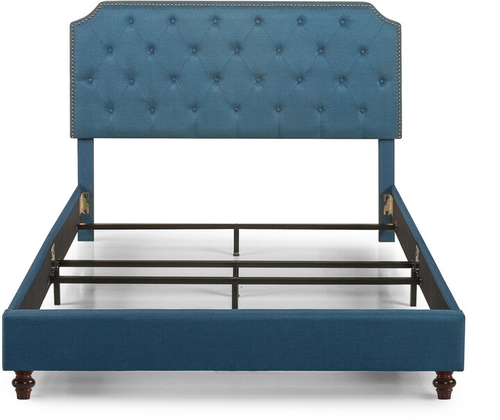 Zinus Priage By Blue Tufted Nailhead, Priage Bed Frame