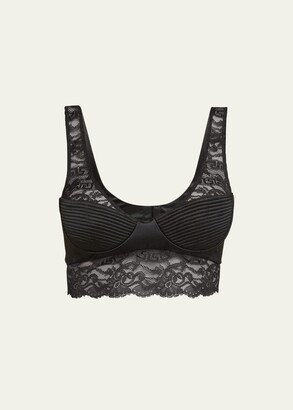FOX & ROYAL | Women's Plus Size Olivia Strappy Lace Bra - black - 38B