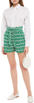 Thumbnail for your product : Claudie Pierlot Belted Embroidered Cotton Shorts