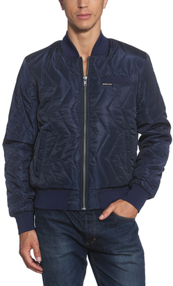 Members Only Navy Ozone Zigzag Quilted Bomber Jacket - Men's Regular