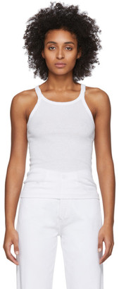 RE/DONE White Ribbed Tank Top