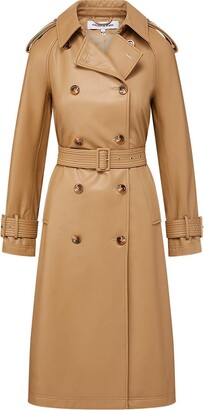 Veronica Beard Conneley Dickey Faux Leather Trench Coat