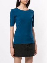 Thumbnail for your product : Majestic Filatures elbow-sleeve scoop-neck T-shirt