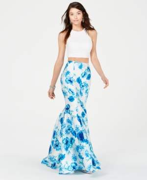 B. Darlin Juniors' Lace Top & Floral Skirt