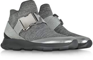 Christopher Kane High top Lurex Grey & Silver Sneaker