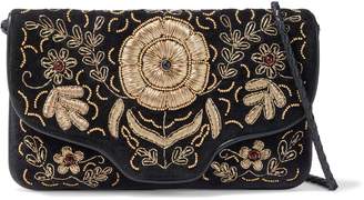 Antik Batik Zary Embellished Cotton-velvet Clutch