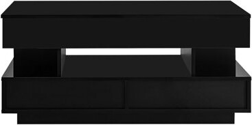 Lift-Top Coffee Table with 2 Drawers, Modern Coffee Table with Adequate Hidden Compartment, Multi-Functional Lift-Top Coffee Table with High-Gloss Fin