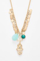 Thumbnail for your product : Nordstrom Hamsa Cluster Pendant Necklace