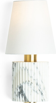 TJMAXX 8X15.5In Brass Marble Aden Wall Sconce