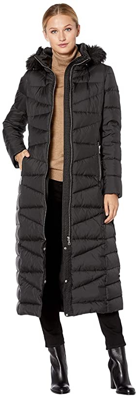 calvin klein black women's coat