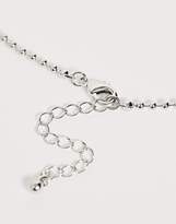 Thumbnail for your product : ASOS Design DESIGN necklace with red jewel pendant and ball chain in silver tone