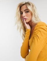 Thumbnail for your product : ASOS DESIGN square neck jumper with volume sleeve