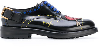 Dolce & Gabbana Printed Leather Derby Shoes