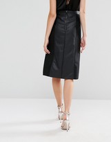 Thumbnail for your product : Oasis Leather Look & Suedette A-Line Midi Skirt