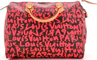 Louis Vuitton Graffiti Print Leather Sneakers - ShopStyle
