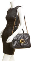 Thumbnail for your product : Gucci Gg Marmont Medium Matelasse Leather Top Handle Satchel