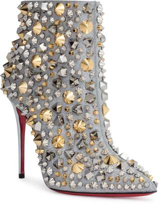 Christian Louboutin So Full Kate 100 silver glitter stud boots