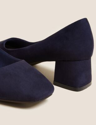 wide width navy blue heels
