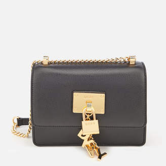 DKNY Women's Elissa Flap Cross Body Bag - Black/Gold
