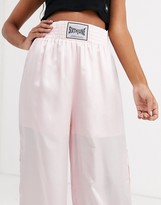 Thumbnail for your product : Sixth June wide leg trousers with logo waistband in satin