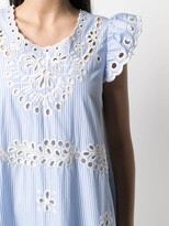 Thumbnail for your product : RED Valentino Striped Broderie Anglaise Dress