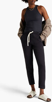 Thumbnail for your product : Monrow Cropped French cotton-terry track pants