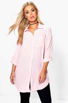 Thumbnail for your product : boohoo NEW Womens Plus Eva Oversized Shirt in Polyester 5% Elastane