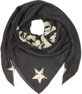 Givenchy Black Wool and Silk Signature Print Wrap