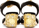 Thumbnail for your product : Dolce & Gabbana Black Velvet Rococo Heel Sandals