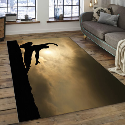 kayra export Beautiful Soft Non Woven Printed Rug with Intricate Floral and Leaf Design Ideal for Enhancing Home Decor