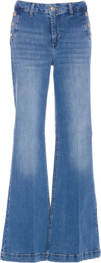 Liu Jo Logo Patch Flared Jeans