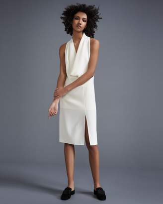 Akris Sleeveless Drape-Front Dress, Off White