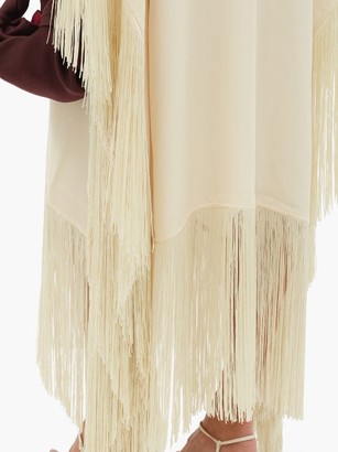 Taller Marmo Mrs Ross Fringed Crepe Dress - Ivory