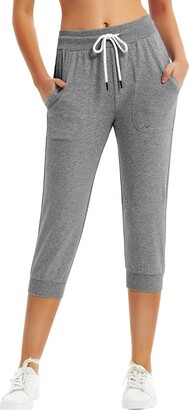 SPECIALMAGIC Capri Sweatpants for Women Casual Capri Pants Capri Joggers Sports Pants Cropped Joggers with Pockets 