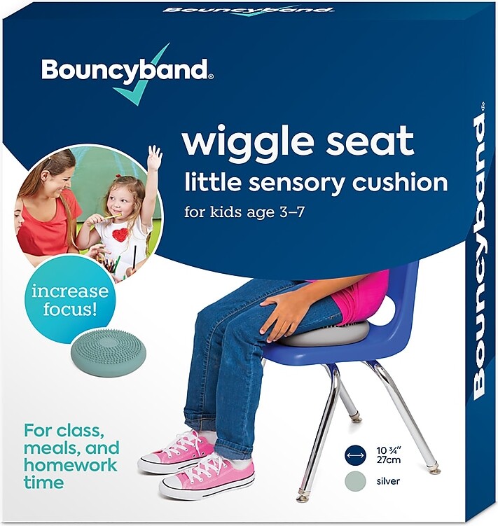 Bouncy Bands Little Sensory Wiggle Seat, Silver (BBAWS27SI)