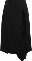Thumbnail for your product : Proenza Schouler Asymmetric Pleated Satin-crepe Midi Skirt