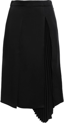 Proenza Schouler Asymmetric Pleated Satin-crepe Midi Skirt