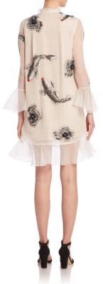 Erdem Constance Embellished Coy Silk Dress