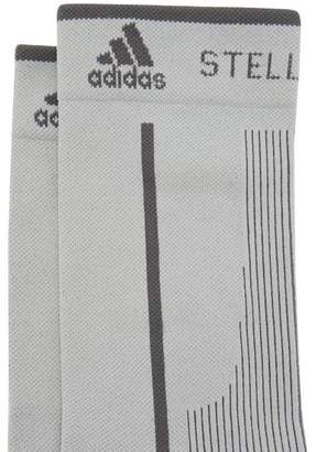 adidas by Stella McCartney Crew Intarsia-striped Socks - Womens - Blue
