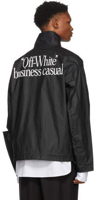 Off-White Black Business Casual Zip Anorak Jacket