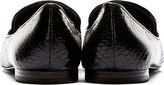 Thumbnail for your product : Kenzo Black Patent Snakeskin-Print Icon Tiger Loafers