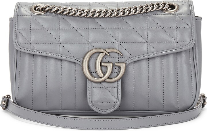 Gucci GG Marmont Chain Shoulder Bag in Grey - ShopStyle