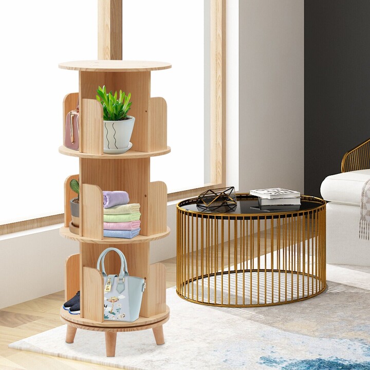 Oukaning 4Side Revolving Bookcase Rotating Bookshelf Tower ShopStyle