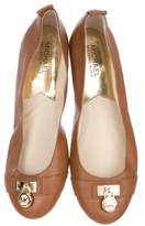 Thumbnail for your product : MICHAEL Michael Kors Leather Round-Toe Flats