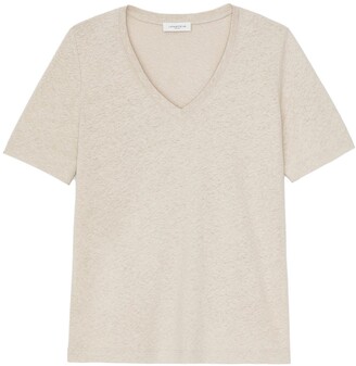Lafayette 148 New York Women's James V-Neck Linen & Cotton T-Shirt