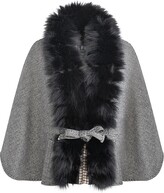 Thumbnail for your product : Wolfie Fur Made For Generation Fox Fur-Trim Cashmere & Wool Cape