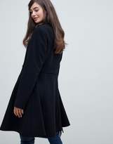 Thumbnail for your product : ASOS Tall DESIGN Tall swing coat with zip front