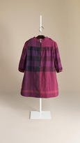 Thumbnail for your product : Burberry Funnel Collar Check Dress