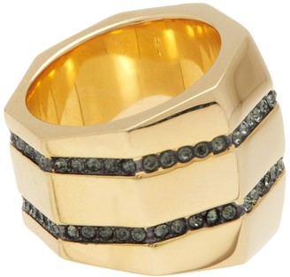 Louise et Cie Kammenstrat Double Pave Stripe Band Ring - Size 7