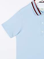 Thumbnail for your product : Fendi Kids striped-collar polo shirt